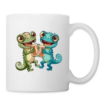 Chameleon Bier Lustig Party - Tasse - Weiß - Rechts
