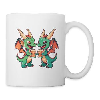 Fête drôle de bière de dragon - Mug blanc - blanc - Droite