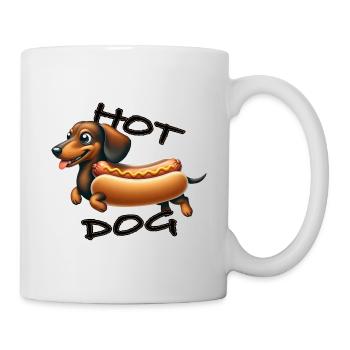 Dackel Hot Dog Hunde Haustier - Tasse - Weiß - Rechts