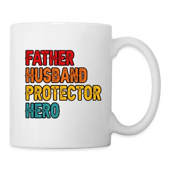 Father Husband Protector Hero - Mug - white - Right