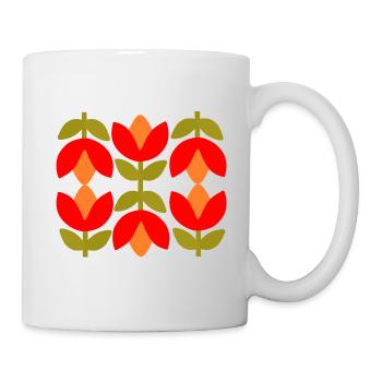 Années 70 Fleur Motif Rétro Hippie Fleurs Puissance - Mug blanc - blanc - Droite