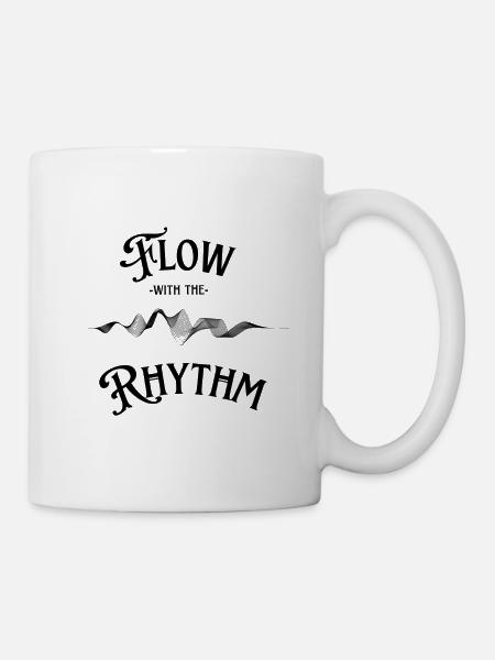 Flow with the Rhythm - Tasse - Weiß