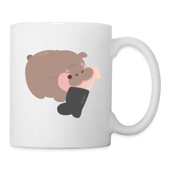 Wütender Muh Deng Nilpferd - Tasse - Weiß - Rechts