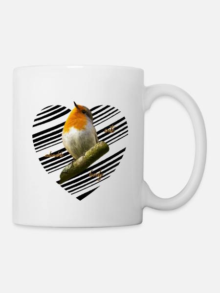 Rotkehlchen Singvogel - Tasse - Weiß