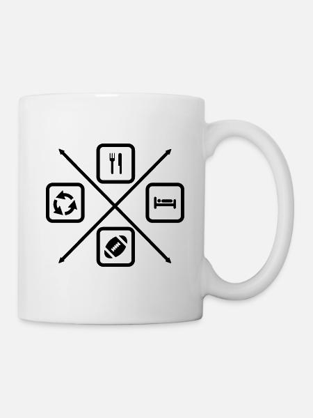Le cycle de vie d’un joueur de rugby, rugby - Mug blanc - blanc