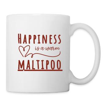Le bonheur est une chemise Maltipoo chaude – Cadeau pour chien mignon - Mug blanc - blanc - Droite