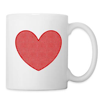rotes Herz rot Geschenk Valentinstag - Tasse - Weiß - Rechts