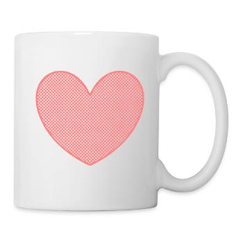 pink heart heart pink red gift valentine's day - Mug - white - Right