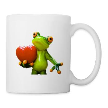 Grenouille avec sculpture motivée par le coeur - Mug blanc - blanc - Droite