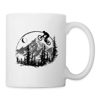 Mondbeschienener Mountainbike-Sprung - Tasse - Weiß - Rechts