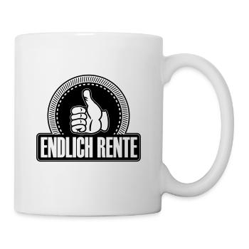 Endlich Rente Daumen hoch - Tasse - Weiß - Rechts