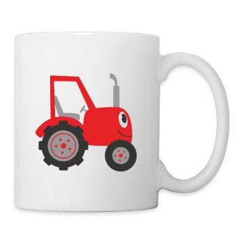 Comic Traktor - ideal für Kinder Shirts - Tasse - Weiß - Rechts