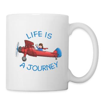 Flugzeug - life is a journey - Tasse - Weiß - Rechts