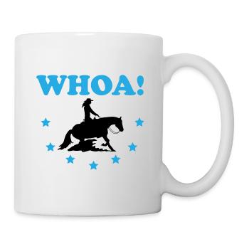 Westernreiten Reining Reiter Pferdeliebe Geschenk - Tasse - Weiß - Rechts