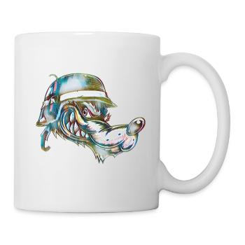 Chien avec des explosifs - Mug blanc - blanc - Droite