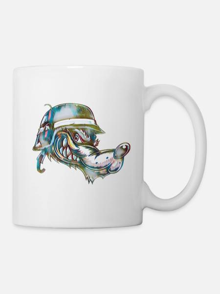 Hund mit Sprengstoff - Tasse - Weiß