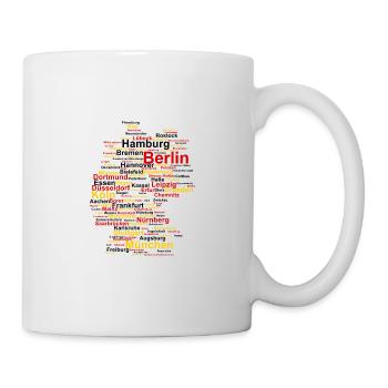 Germany outline cities flag Berlin Hamburg - Mug - white - Right