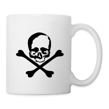 Totenkopf / Knochen / Skull / Bones - Tasse - Weiß - Rechts