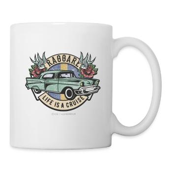 Raggare Life est une croisière Suède Flag En détresse - Mug blanc - blanc - Droite