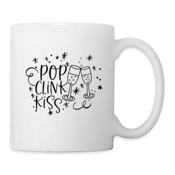 Verre à Pop Clink Kiss New Years Quote - Mug blanc - blanc - Droite