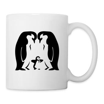 Penguin Family / Pinguin Familie - Eltern - Tasse - Weiß - Rechts