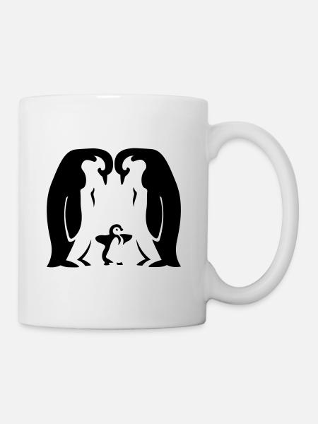 Famille Pingouin / Famille Pingouin - parents - Mug blanc - blanc