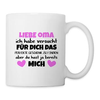 Oma Großmutter Geschenk Geburtstag und Weihnachten - Tasse - Weiß - Rechts