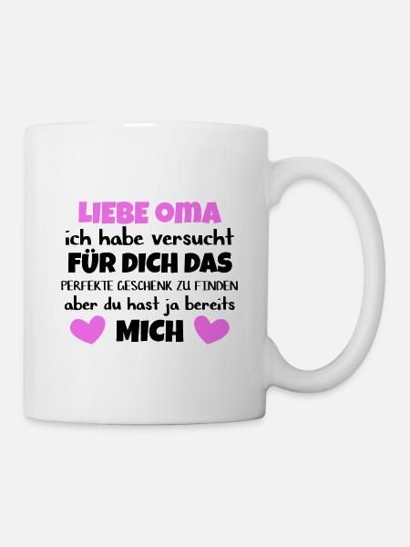 Oma Großmutter Geschenk Geburtstag und Weihnachten - Tasse - Weiß