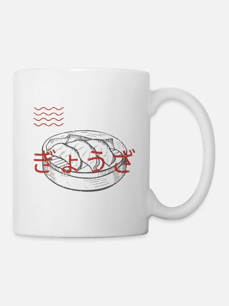 japanische asiatische Teigtaschen Jiaozi Dumplings - Tasse - Weiß