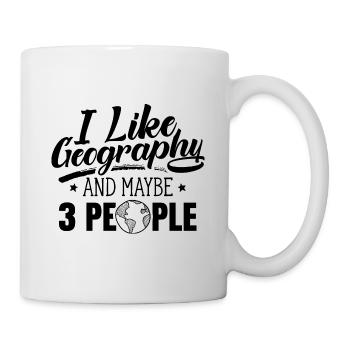 J’aime Géographie Et 3 personnes Géographie Géographe - Mug blanc - blanc - Droite
