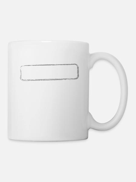 Rahmen Schild Stempel Design - Tasse - Weiß