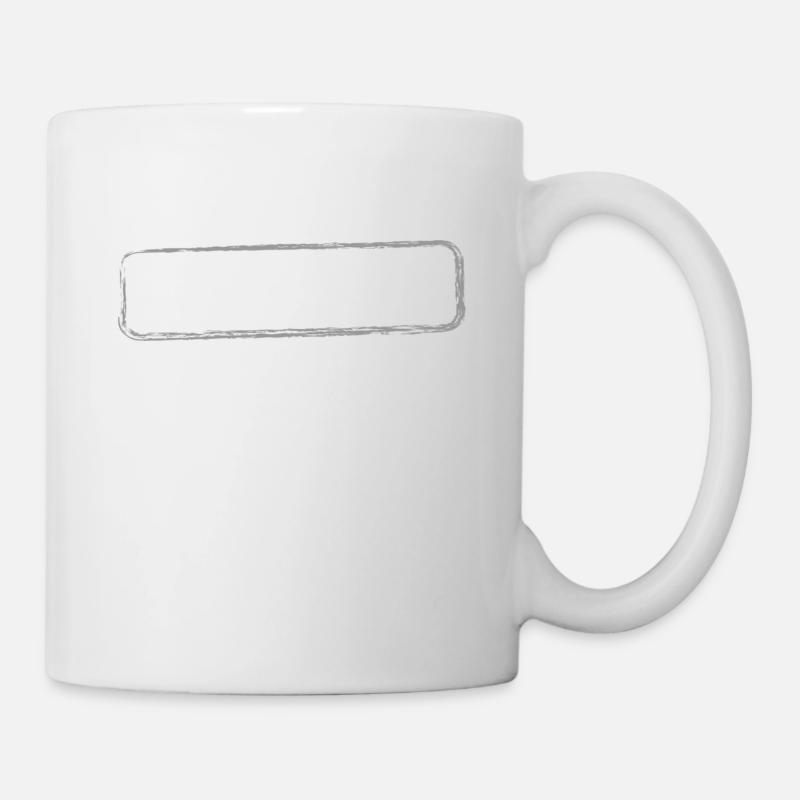 Rahmen Schild Stempel Design - Tasse - Weiß