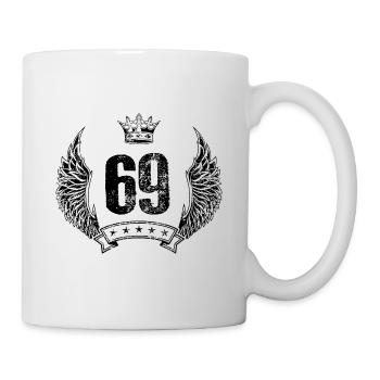 69 Zahl Krone - Tasse - Weiß - Rechts