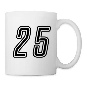 25 Zahl nummer - Tasse - Weiß - Rechts