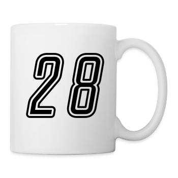 28 Zahl nummer - Tasse - Weiß - Rechts