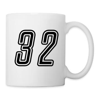 32 Numéro de numéro - Mug blanc - blanc - Droite