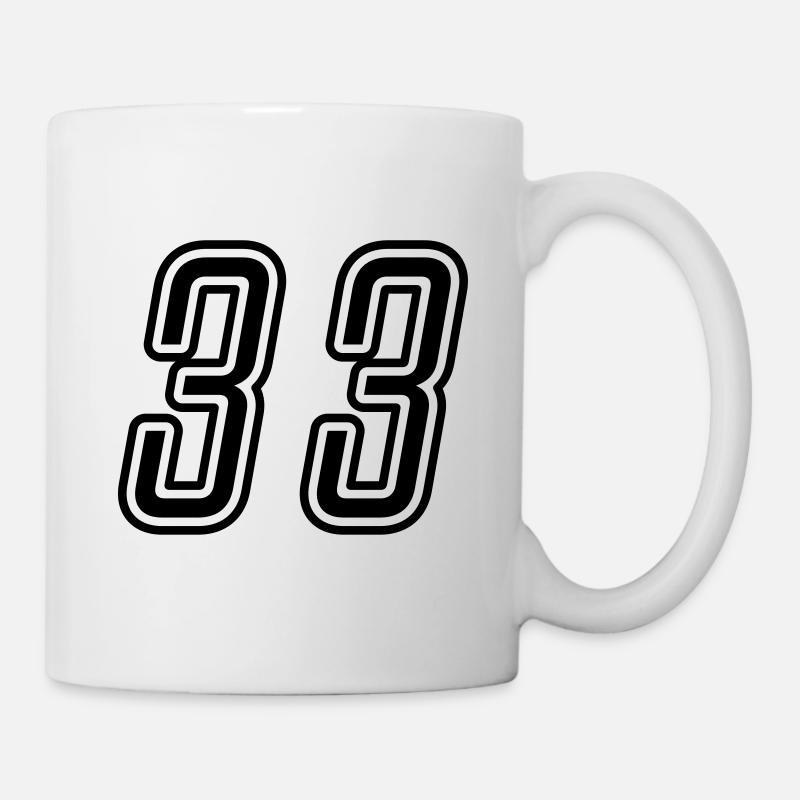 33 Zahl nummer - Tasse - Weiß
