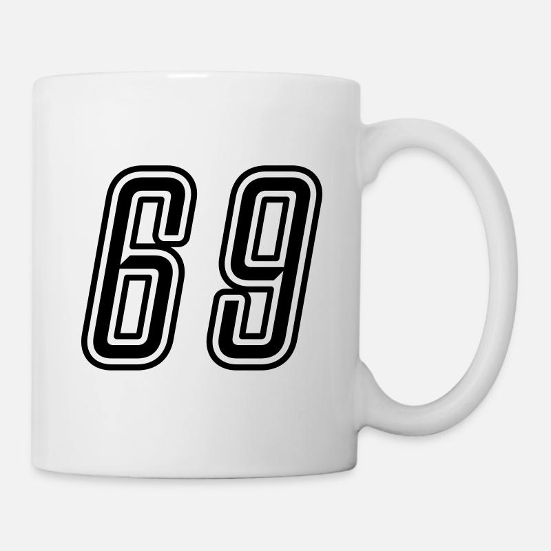 69 Zahl nummer - Tasse - Weiß