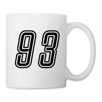 93 Numéro de numéro - Mug blanc - blanc - Droite
