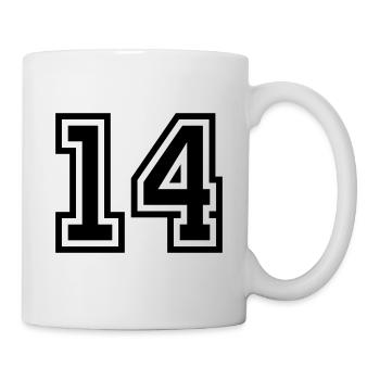 14 Zahl symbol - Tasse - Weiß - Rechts