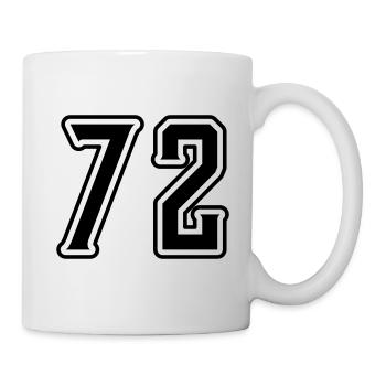 72 Zahl Symbol - Tasse - Weiß - Rechts