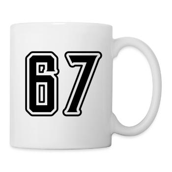 67 Zahl Symbol - Tasse - Weiß - Rechts