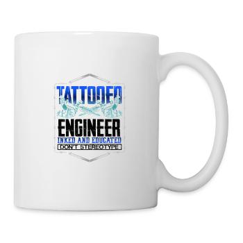 Tattooed Engineer Gift Inked and Educated Don't - Mug - white - Right