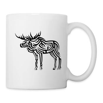 Elch Tribal Tattoo - Tasse - Weiß - Rechts