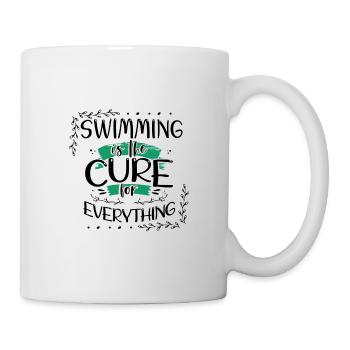 Cadeau nageur La natation est le remède pour tout - Mug blanc - blanc - Droite