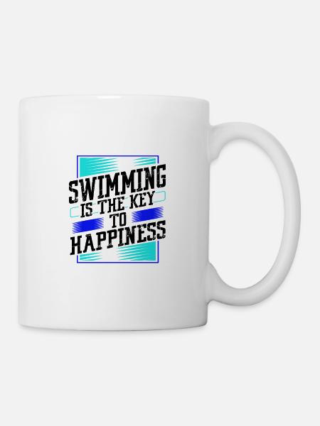 Schwimmergeschenk Schwimmen ist der Schlüssel zum Glücksspaß - Tasse - Weiß