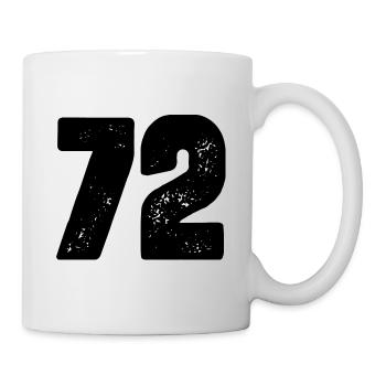 72 Zahl Trikot - Tasse - Weiß - Rechts