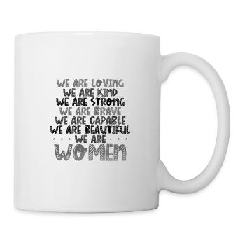 Femmes Aimant Gentil Fort Courageux Capable Beau - Mug blanc - blanc - Droite