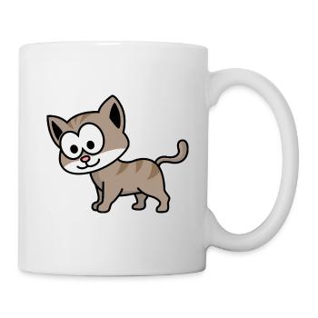 Katze Comic Tier - Tasse - Weiß - Rechts