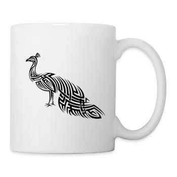 Pfau Tribal Tattoo - Tasse - Weiß - Rechts